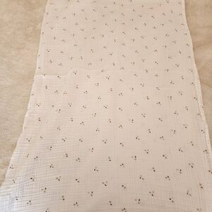 Cloud Island Cream Floral Patterned Baby Reveiving Blanket.  Light Weight Gauze